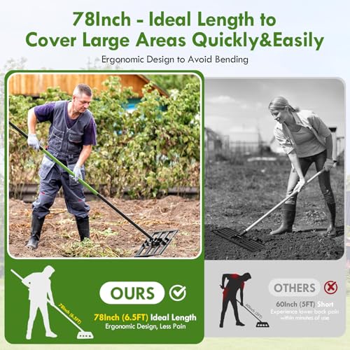 Seeutek Lawn Leveling Rake, 30" x 10" Heavy Duty Ground Leveler - size: 30"*10"