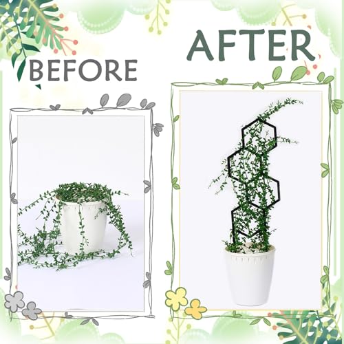 4 Pcs Plant Trellis Indoor Black Small Trellis for Potted Plants - style: Unique
