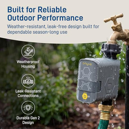Orbit B-hyve Gen 2 Smart Hose Watering Timer with Wi-Fi Hub - Smart Hose Watering Timer - Wi-Fi System - App Controlled - Weatherproof AA Battery Powered - 90204