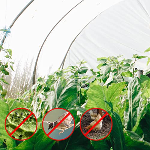 10 x 65FT Garden Mesh Netting, Ultra Fine Mesh Protection Netting Plant Covers Greenhouse Row Cover Raised Bed Screen Barrier Net for Vegetable Fruits Flowers Trees Crops, White - color: White, size: 10X65FT
