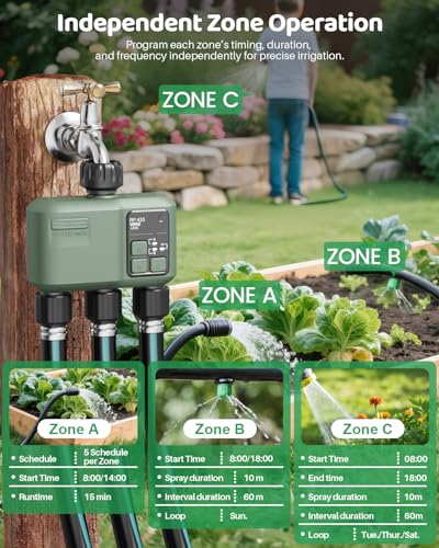 WiFi Water Timer 3 Zone for Garden Hose - size: 3 Outlet