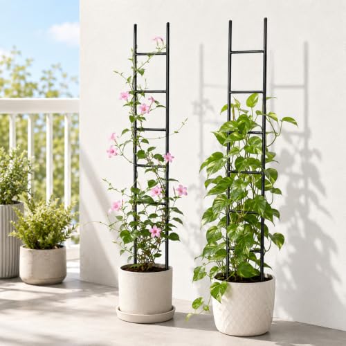 2PCS Indoor Plant Trellis, Sturdy Ladder Trellis for House Plant