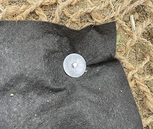 Sandbaggy 12 Inch Circle Top Pins | Industrial Grade 6 Gauge Steel | Great for Hard & Rocky Soil | Holds 10X Better | Landscape Staples SOD Garden Stakes Weed Barrier (12 Inch - 50 Pcs) - size: 12 Inch - 50 Pcs