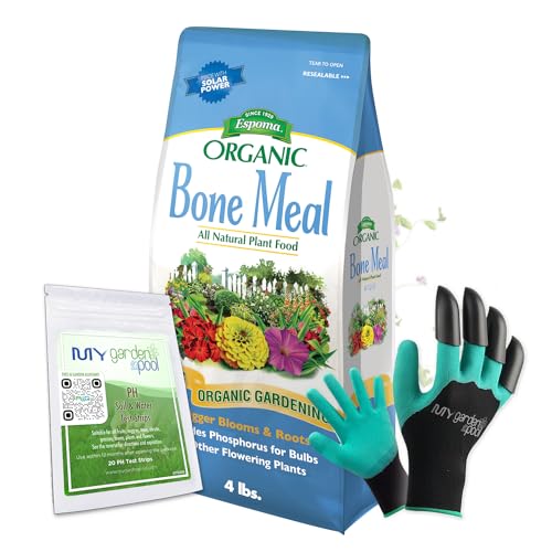 Espoma BM04 Bone Meal 4 lb. - Boost Your Plant Growth with My Garden Pool PH Soil Test Strips 20 ct, and My Garden Pool Gardening Claw Gloves and Garden-IQ, Smart Gardening AI Assistant!.