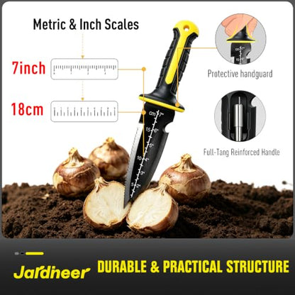 Hori Hori Garden Knife Tool with Full‑Tang Blade, 7" Weeding Knife