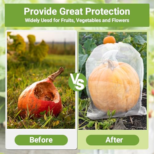 Mesh Fruit Tree Bags, 20 Pack 27 x 19 inch Plants Protection Netting Bags with Drawstring, Insect Bird Bug Barrier Net Cover for Garden Flower Bananas Vegetables Fruits Tree Shrub - size: 27"x19"/Pack of 20