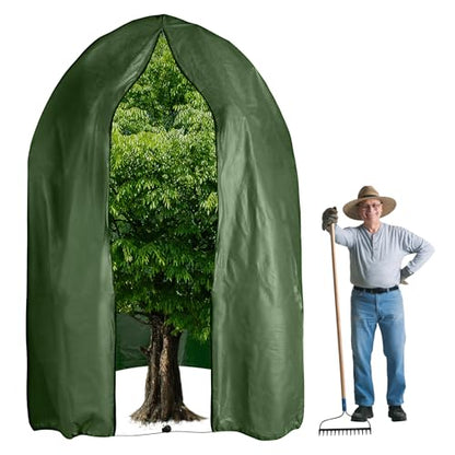 110" x 79" Large Plant Covers Freeze Protection, Thicken Plant Frost Cover - color: Dark Green