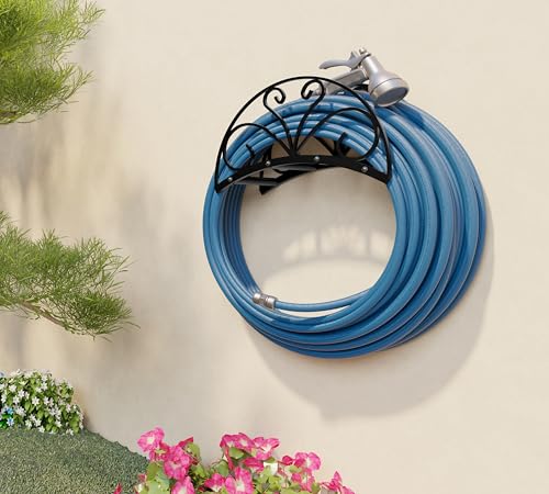 Fire Beauty Wall Mount Metal Garden Hose Holder Outdoor Iron Storage Hanger - style: Wall-Mounted