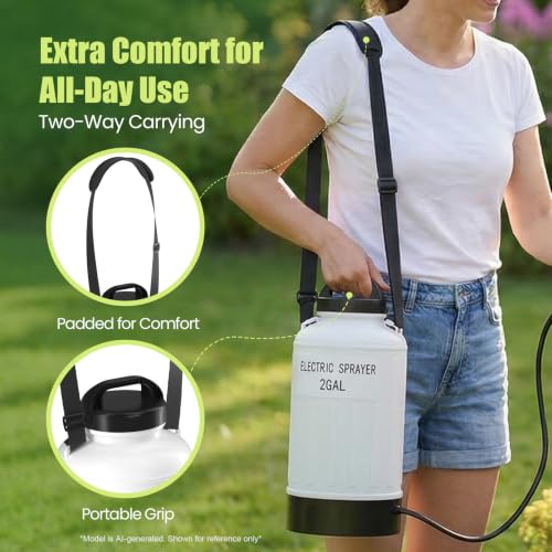 Battery Powered Sprayer 2 Gallon Electric Pump Lawn & Garden Sprayer - color: off-white