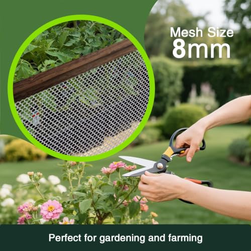 White Plastic Wire Mesh Fence 16In x 33Ft, Chicken Wire Fencing for Poultry - color: White, size: 16IN x 33FT