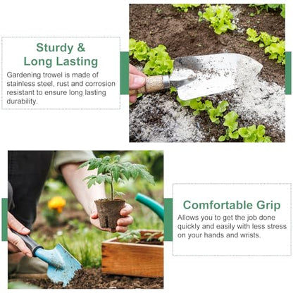 HARFINGTON Garden Hand Shovel 15.2 x 2.7 Stainless Steel Trowel Garden Tool for Digging Planting Transplanting, Red