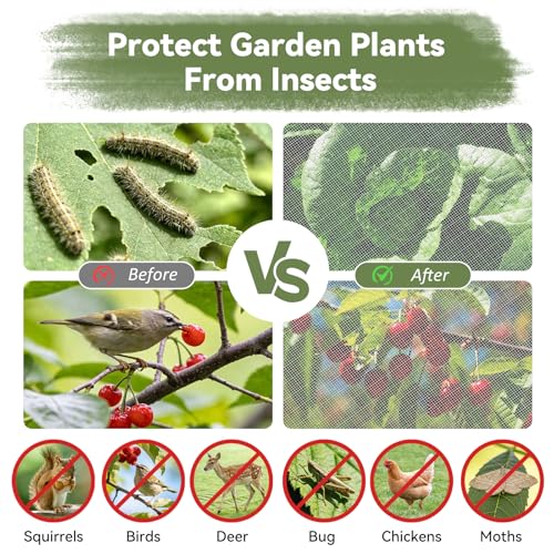 8 * 26 FT Garden Mesh Netting Protect Fruit Vegetable from Birds Bugs - size: 8 * 26 FT