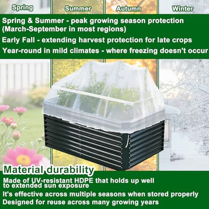 2 Pack Garden Netting for Raised Beds, Fine Mesh Bird Netting Barrier Screen with Zipper Drawstring Garden Bed Plant Cover for Protect Vegetable Fruits Crop from Animals Pest Insect, 2.3×2.3×2Ft - size: 2.3×2.3×2Ft-2 pcs