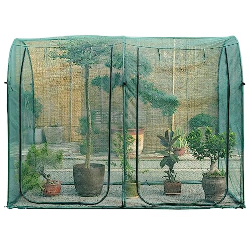Poray Large Tunnel 8.2'x4' Plant Netting Cover, 6FT Tall Crop Cage Tomato Netting,Pest Guard Cover for Vegetables &Fruits,Durable Gardening Net for Plant and Animal - style: 98*49*72 inches Tunnel Net
