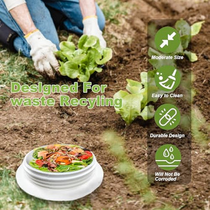 In-Ground Worm Farm Compost Bin with Holes and lid, mini Garden vermicomposting bin for composting Kitchen Food Waste, Suitable for Gardening and Vegetable Patches