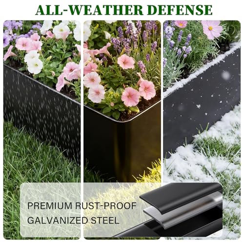 20ft Galvanized Steel Landscape Edging, 6-Pack 8"x40" Hammer-in No Dig - size: 6 Pack( 40" L x 8" H )