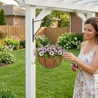 10 Inch Metal Hanging Basket with Coco Coir Liner for Flowers Planting - size: 10" & 2 Pcs
