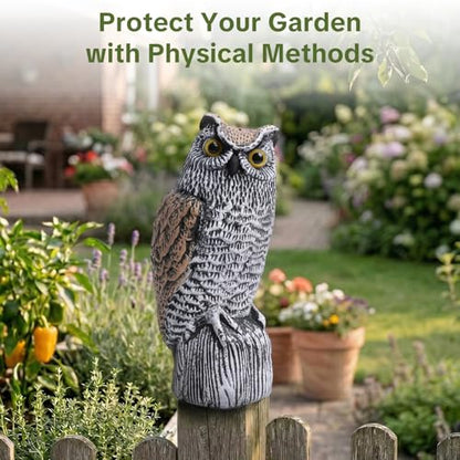OFFO Realistic Owl Statue, Hand-Painted Garden Owl Decor, 15 Inch - size: 15 in