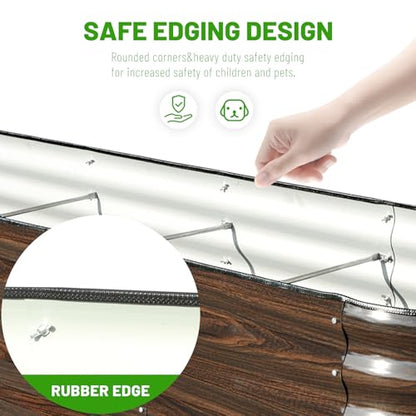 SnugNiture 8x2 ft Oval Raised Garden Bed - 22" Tall Galvanized Steel Planter Box for Vegetables, Herbs, Flowers | Easy Assembly with Support Rods, Brown - size: 8x2x2ft(1 Pack)