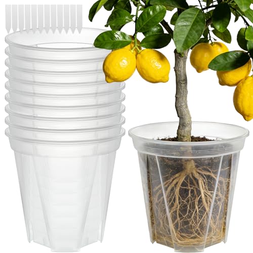 11" Clear Plant Nursery Pots with Drainage Plastic Orchid Pots 10 Pack - size: 11 inch