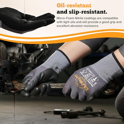 TitanFlex Work Gloves, MicroFoam Nitrile Coated, Seamless Knit Nylon - color: 6 Pairs, size: Large