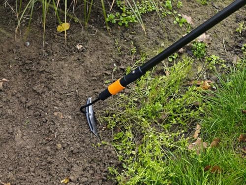 Fiskars QuikFit Hoe, Tool Head, Length: 25 cm, Width: 18.5 cm, Steel Head, Black/Orange, 1000677 - style: Hoe