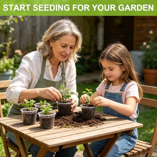 RooTrimmer 100 Pack 2.8 Inches Clear Plant Pots with Drainage Holes, Transparent Seeding Nursey pots, Round Plastic pots for Seeds Starter, Seeds Germination - size: 2.8 Inch 100P