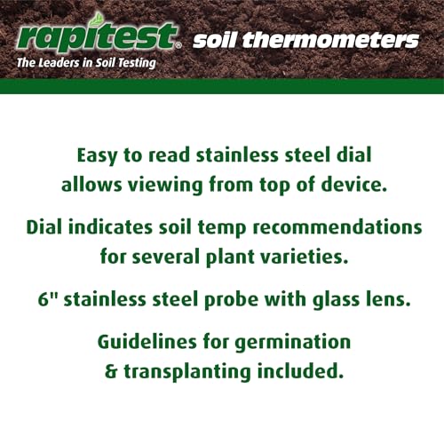 Luster Leaf 1630 Rapitest Dial Soil Thermometer, Stainless Steel, Pack of 1
