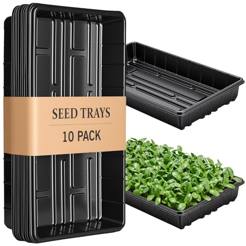 10 Pack Plant Growing Trays, 17 x 11 Inch Seedling Trays, No Drain Holes