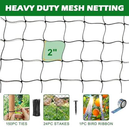 BSTPCOO Chicken Netting Roof Hawk 100x100ft, Heavy Duty 2" Mesh Bird Net - size: 100'×100'-2''