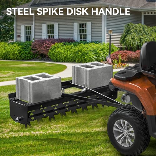 YINTATECH 48" Lawn Aerator Tow Behind with Universal Hitch for spike Aerator, Black