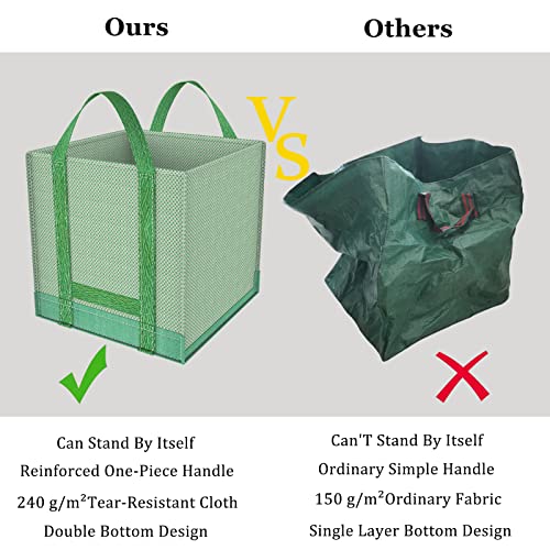Reusable Yard Waste Bags/Lawn Bags/Leaf Bags, Collapsible Garden Bag, Pop Up Garden Bag, Heavy Duty Woven Polypropylene Bag, Double Bottom Design Reinforced carry handles(1-Pack 32Gallons) - size: 1 Count (Pack of 1)