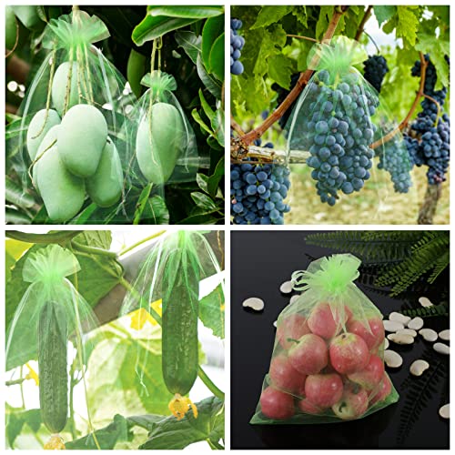 Fruit Protection Bags, Kikhope 20 Pcs 20x14 inch Fruit Netting Bags, Garden Fruit Cover Mesh Bag with Drawstring, Netting Barrier Bags for Plant Fruit Flower and Vegetables - size: 20x14 in (20 pcs)