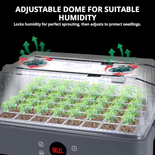 Sondiko Seed Starter Tray with Grow Light, Heated Seed Starter Kit - color: Gray