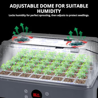 Sondiko Seed Starter Tray with Grow Light, Heated Seed Starter Kit - color: Gray