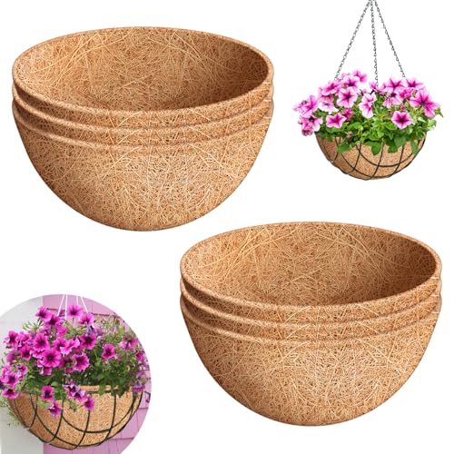 Riare 6 Pack 10 Inch Coco Liners for Planters, Round Hanging Baskets Liners - size: 10inch