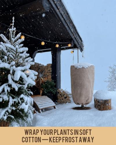 6 Pack Burlap Plant Bags 3 Sizes Drawstring Reusable Winter Covers