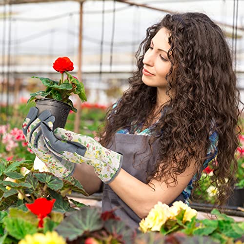 Leather Gardening Gloves for Women Thorn Proof Garden Gloves Touch Screen Working Gloves Gifts,M - color: Butterfly
