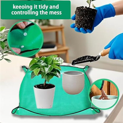 Waterproof Gardening Mat Foldable Tool Tray for Plant Potting Soil Mixing Repotting Succulent Transplanting Tabletop Use - color: Green, size: F