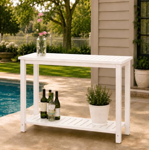48" Narrow Outdoor Console Table - color: Whitewash
