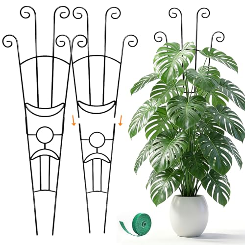 Monstera Plant Support - 32.6 Inch Tall Trellis with 2 Pack Plant Stakes for Your Large Climbing Monstera Deliciosa | Indoor Plant Climbing Frame for Potted Growth - size: 2-Pack Plant Support