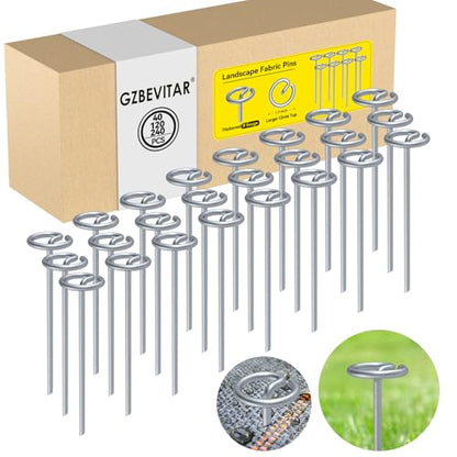 Landscape Fabric Stakes, 8 Gauge Circle Top Landscape Pins