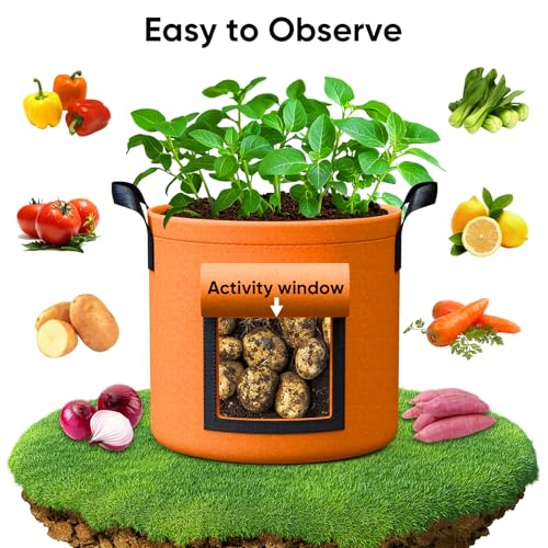 7 Gallon Potato Grow Bags: 6Pack Garden Bags with Flap for Growing Potatoes - size: 7 Gallon