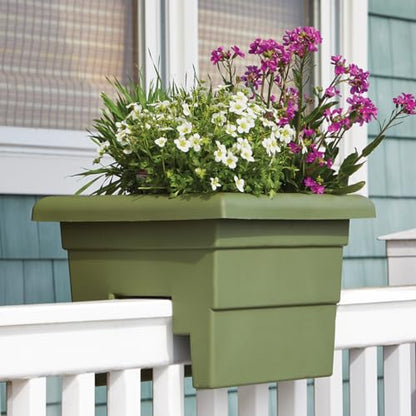 Root & Vessel Countryside Railing Planter Box, 16 Inch, Sage - color: Sage, size: 16 Inch