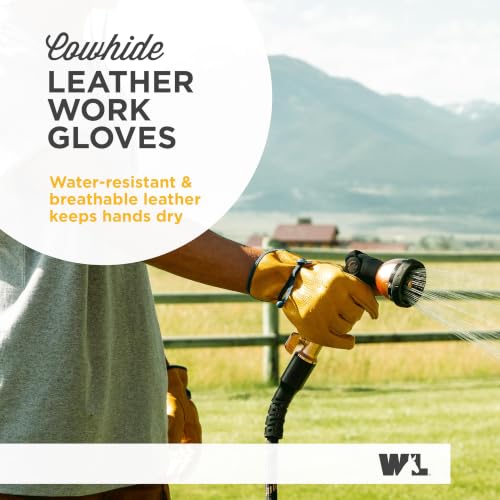 Wells Lamont Men's Slip-On HydraHyde Leather Work Gloves - color: Saddletan, size: Medium (Pack of 1), style: Ball & Taoe