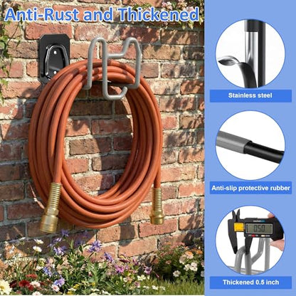 2pcs Garden Hose Holder with Tool Hook Heavy Duty Water Hose Reel - color: 2pc Gray