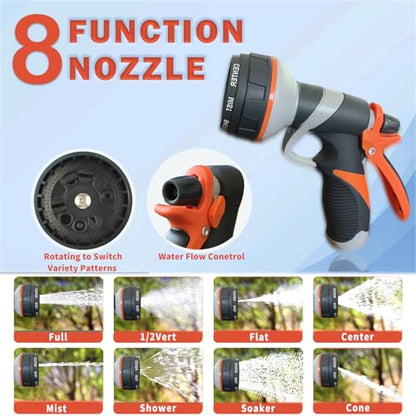 Metal Garden Hose 100FT Heavy Duty Lightweight 304 with Brass Nozzle,Durable Fittings,No Kink & Tangle,Puncture Resistant,Easy to Use & Store for RV,Outdoor, Yard,Ligh (100ft) - size: 100ft