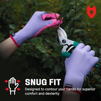 NoCry Premium Women's Gardening Gloves with Strong Non-Slip Grip - 100% Breathable, Superior Dexterity - Perfect Eco-Friendly Garden Gloves for Women - size: Medium