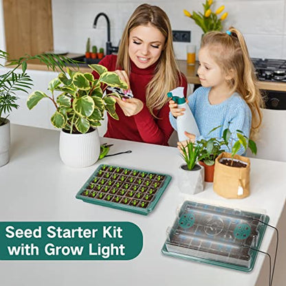 GROZY Seed Starter Tray with Grow Light 40-Cell Seedling Timer Setting