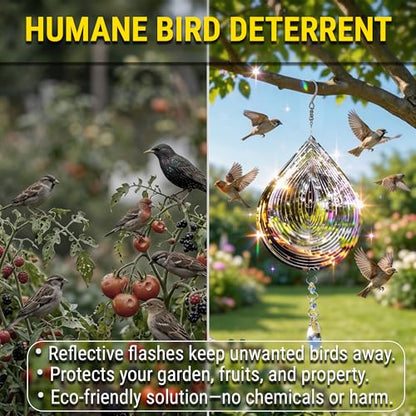 Reflective Bird Deterrents for Outside, Woodpecker Repellent - size: Big Drop Water